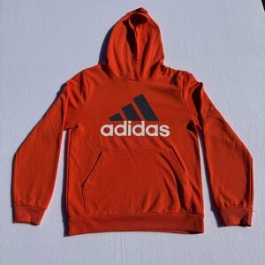 Adidas orange badge of sport logo hoodie